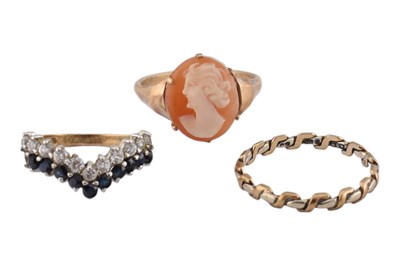 Lot 316 - COLLECTION OF THREE 9CT GOLD RINGS