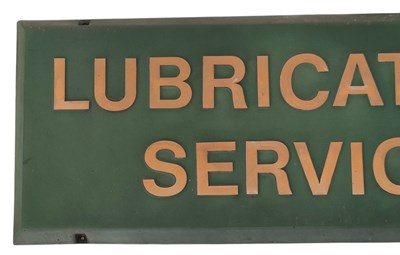 Lot 110 - LUBRICATION SERVICE - MID CENTURY ACRYLIC ADVERTISEMENT