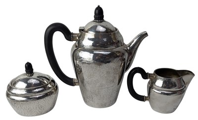 Lot 10 - GEORG JENSEN - DANISH 925 SILVER THREE-PIECE COFFEE SERVICE