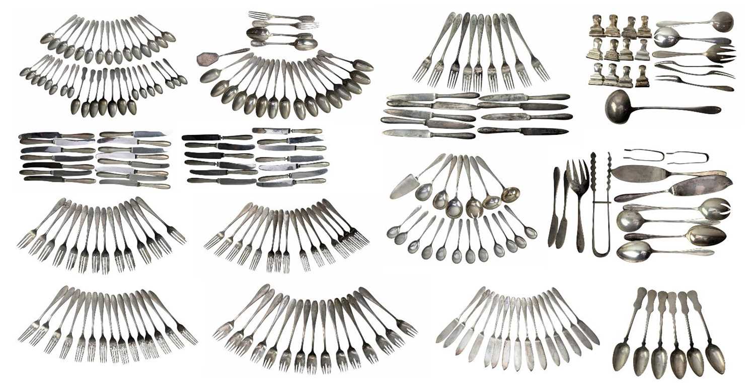 Lot 20 - LARGE COLLECTION OF GERMAN CONTINENTAL 800 SILVER FLATWARE, APPROX. 215 PIECES