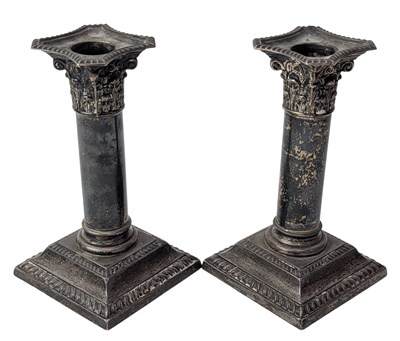 Lot 13 - PAIR OF EARLY 20TH CENTURY EDWARD VII HALLMARKED SILVER CANDLESTICKS