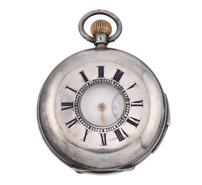 Lot 214 - EARLY 20TH CENTURY SWISS SILVER HALF HUNTER REPEATING POCKET WATCH AF