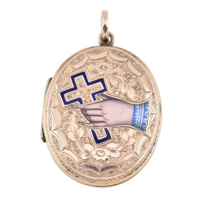 Lot 86 - 19TH CENTURY VICTORIAN ENAMEL DECORATED LOCKET