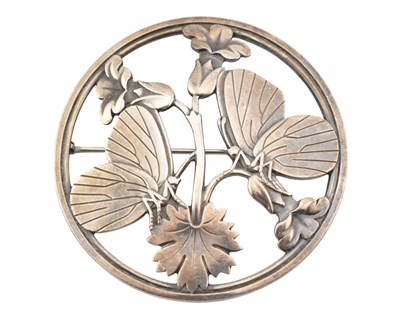 Lot 393 - GEORG JENSEN SILVER BUTTERFLY BROOCH PIN 283
