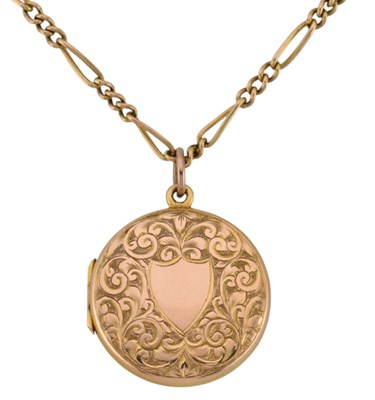 Lot 315 - EDWARDIAN HALLMARKED 15CT GOLD LOCKET ON CHAIN