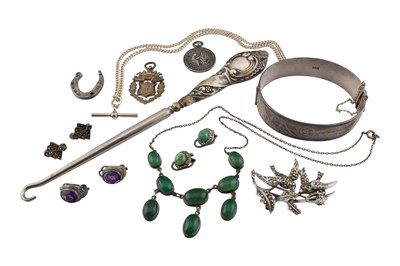 Lot 120 - COLLECTION OF SILVER & WHITE METAL JEWELLERY