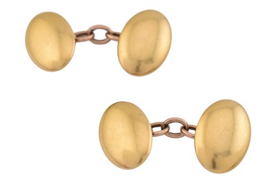Lot 92 - PAIR OF EARLY 20TH CENTURY GOLD CUFFLINKS