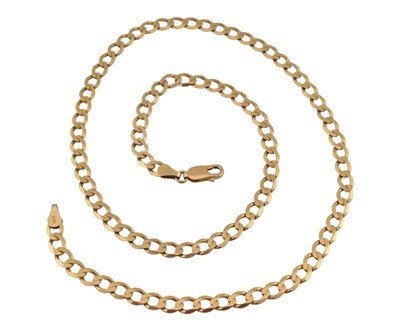 Lot 397 - IMPORT HALLMARKED 9CT GOLD FLAT LINKED NECKLACE