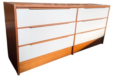 Lot 538 - STEENS FURNITURE - DANISH TWO-TONE DOUBLE BANK CHEST OF DRAWERS