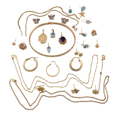 Lot 399 - COLLECTION OF GOLD, YELLOW METAL & GEM SET JEWELLERY