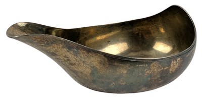 Lot 96 - GEORGE III GILT HALLMARKED SILVER PAP BOAT