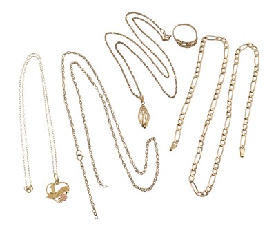 Lot 301 - COLLECTION OF 9CT GOLD NECKLACES