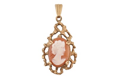 Lot 7 - 1970 HALLMARKED 9CT GOLD CAMEO NECKLACE PENDANT