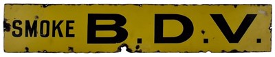Lot 32 - SMOKE B.D.V - MID-CENTURY ENAMEL ADVERTISING SIGN