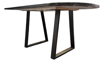 Lot 455 - MODERN DESIGNER MARBLE-TOPPED DINING TABLE