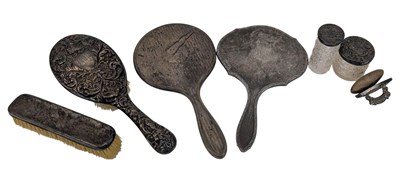 Lot 86 - 19TH & 20TH CENTURY HALLMARKED SILVER DRESSING TABLE VANITY PIECES