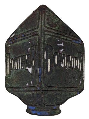 Lot 44 - DOMINION - 20TH CENTURY CAP BADGE IN THE FORM OF A PETROL GLOBE
