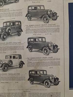 Lot 148 - MORRIS AUTOMOBILES - TWO VNITAGE EARLY TO MID 20TH CENTURY CAR POSTERS