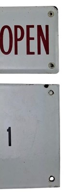 Lot 139 - THREE MID-CENTURY INDUSTRIAL FACTORY SIGNS, TWO ENAMEL