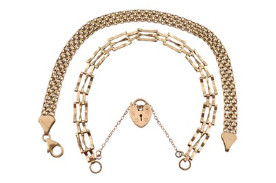 Lot 527 - TWO 9CT GOLD BRACELETS