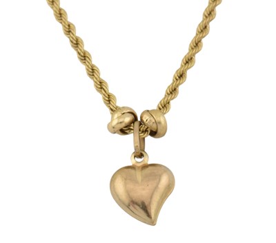 Lot 546 - HALLMARKED 9CT GOLD HEART PENDANT NECKLACE