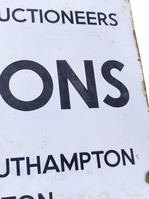 Lot 28 - FOX & SONS AGENTS & AUCTIONEERS - VINTAGE MID CENTURY LARGE ENAMEL SIGN