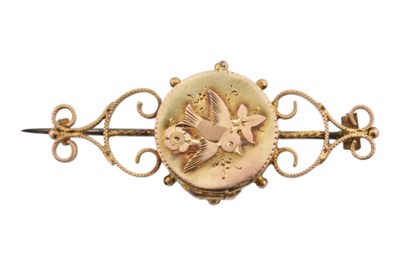 Lot 332 - VICTORIAN 9CT GOLD SWEETHEART BROOCH