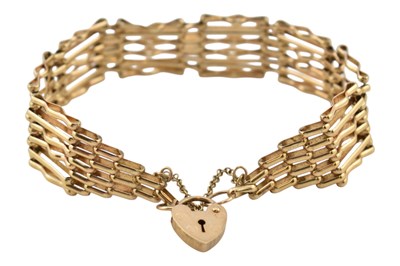 Lot 187 - HALLMARKED 9CT GOLD SIX BAR GATELINK BRACELET