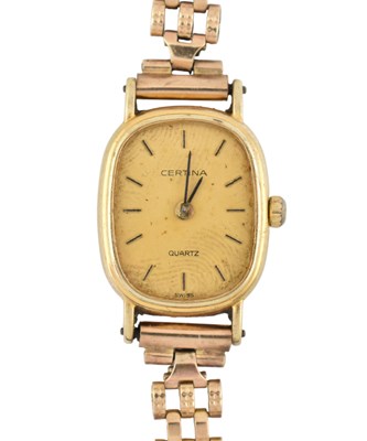 Lot 168 - HALLMARKED 9CT GOLD CERTINA WRISTWATCH