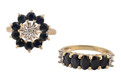 Lot 181 - TWO HALLMARKED 9CT GOLD GEM SET RINGS