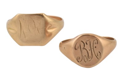 Lot 151 - TWO 9CT GOLD SIGNET RINGS