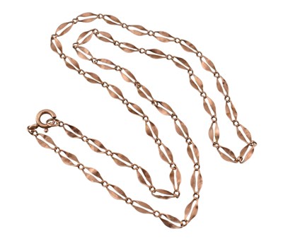 Lot 109 - MID CENTURY 9CT GOLD FANCY LINK CHAIN NECKLACE