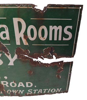 Lot 240 - CLIFTON TEA ROOMS - EARLY 20TH CENTURY ENAMEL SIGN