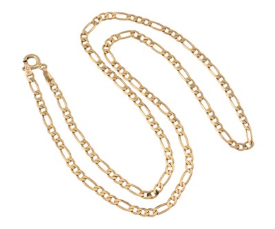 Lot 499 - HALLMARKED 9CT GOLD FIGARO NECKLACE CHAIN