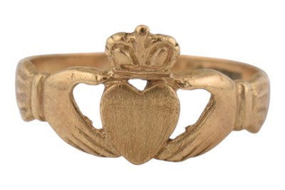 Lot 503 - HALLMARKED 9CT GOLD CLADDAGH RING