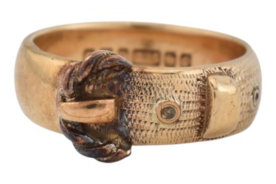 Lot 191 - 1960S HALLMARKED 9CT GOLD BUCKLE RING