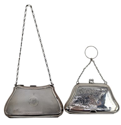 Lot 82 - TWO 20TH CENTURY GEROGE V HALLMARKED SILVER COIN PURSES