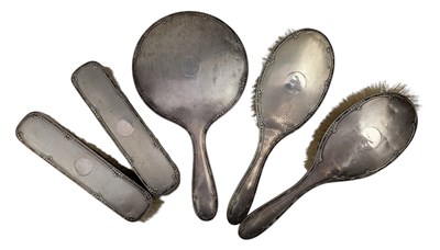 Lot 137 - 20TH CENTURY GEORGE V HALLMARKED SILVER DRESSING TABLE SET