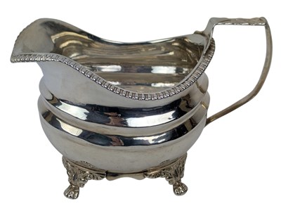 Lot 45 - 19TH CENTURY GEORGIAN HALLMARKED SILVER CREAMER / MILK JUG
