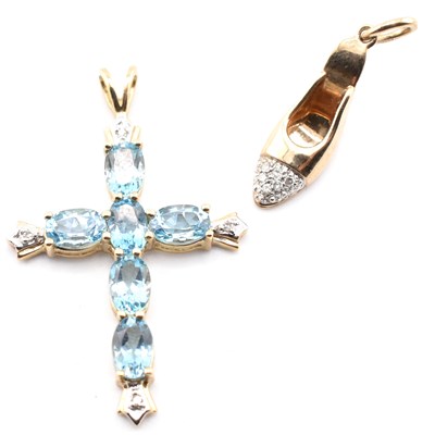 Lot 87 - TWO HALLMARKED 9CT GOLD & GEM SET NECKLACE PENDANTS