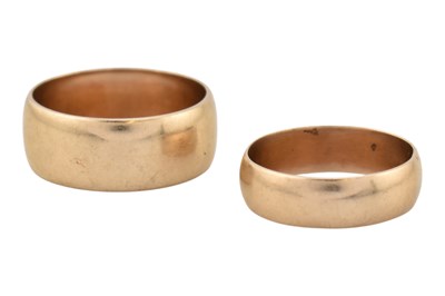 Lot 163 - TWO HALLMARKED 9CT GOLD BAND RINGS