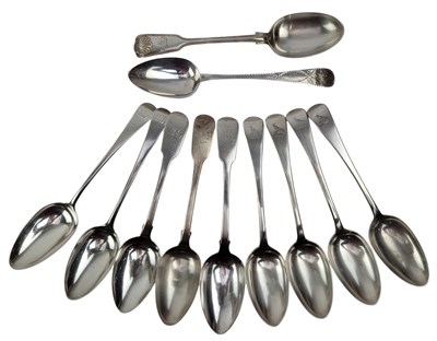Lot 28 - COLLECTION OF 11 GEORGIAN & VICTORIAN HALLMARKED SILVER TABLE SPOONS