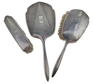 Lot 169 - 20TH CENTURY GEORGE VI HALLMARKED SILVER DRESSING TABLE VANITY SET