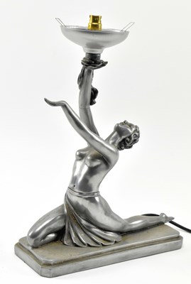 Lot 94 - ART DECO STYLE RESIN TABLE LAMP MODELLED AS DANCER