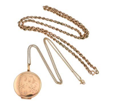 Lot 482 - 9CT HALLMARKED ROPE TWIST NECKLACE & HALLMARKED LOCKET & CHAIN