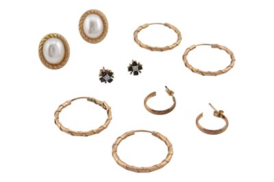 Lot 486 - COLLECTION OF 9CT GOLD EARRINGS