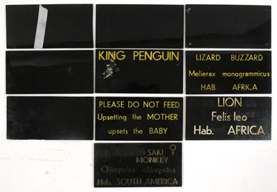 Lot 7 - FORMER BRISTOL ZOO GARDENS - VINTAGE ANIMAL ENCLOSURE PLAQUES