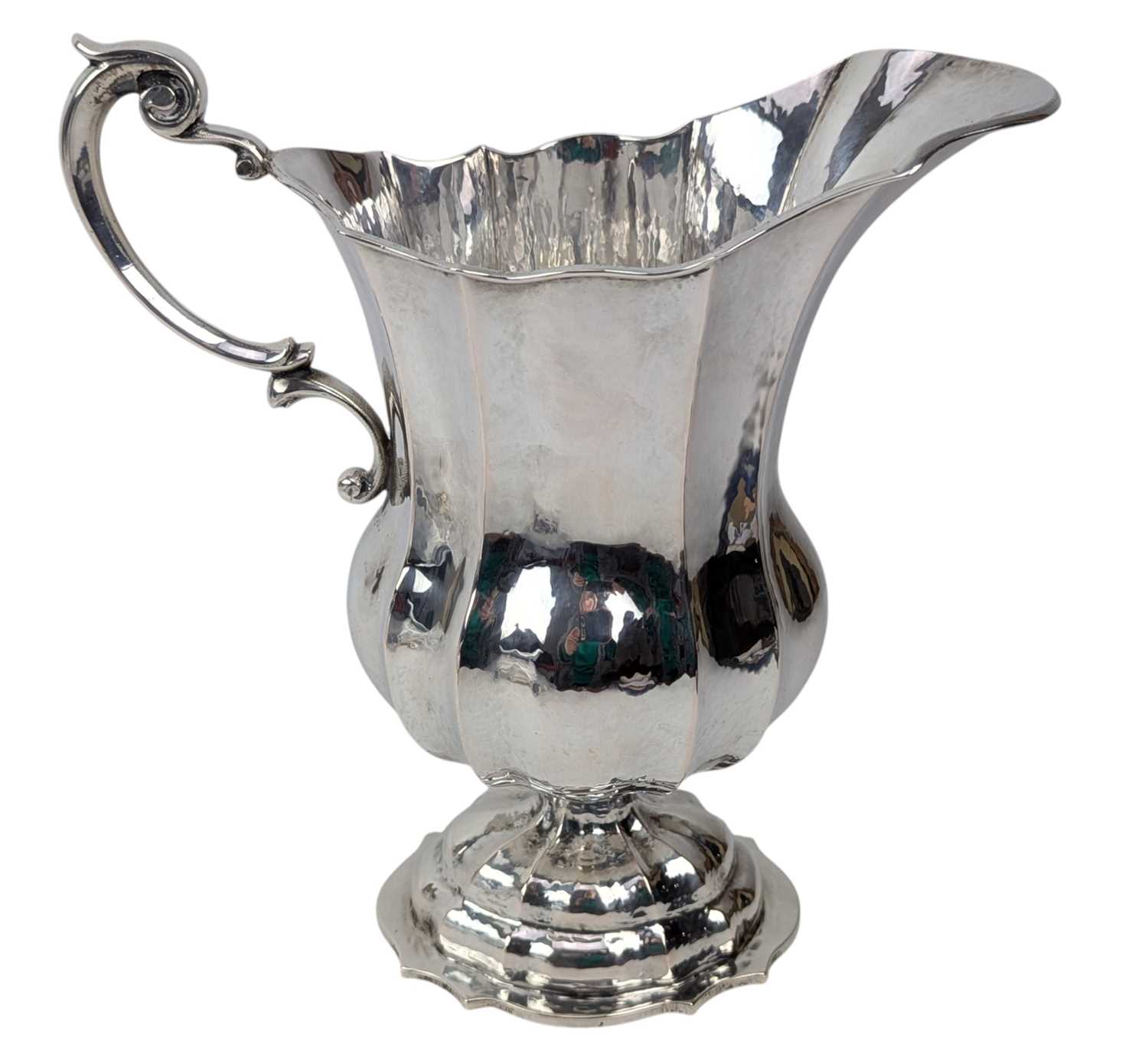 Lot 15 - 20TH CENTURY ITALIAN VENETIAN 800 SILVER PLANISHED WATER PITCHER