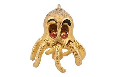 Lot 30 - HALLMARKED 9CT GOLD OCTOPUS CHARM