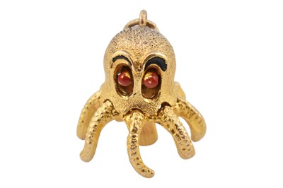 Lot 30 - HALLMARKED 9CT GOLD OCTOPUS CHARM